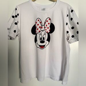 Disney Minnie Mouse Women’s Tee - White, Black and Red